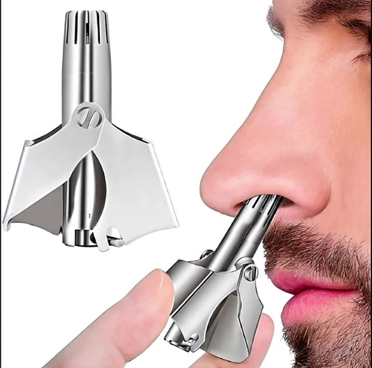 Stainless Steel Nose Hair Trimmer | Manual Portable Grooming Tool
